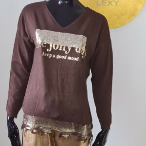 Pullover-schoco-gold-Fransen-italienische mode