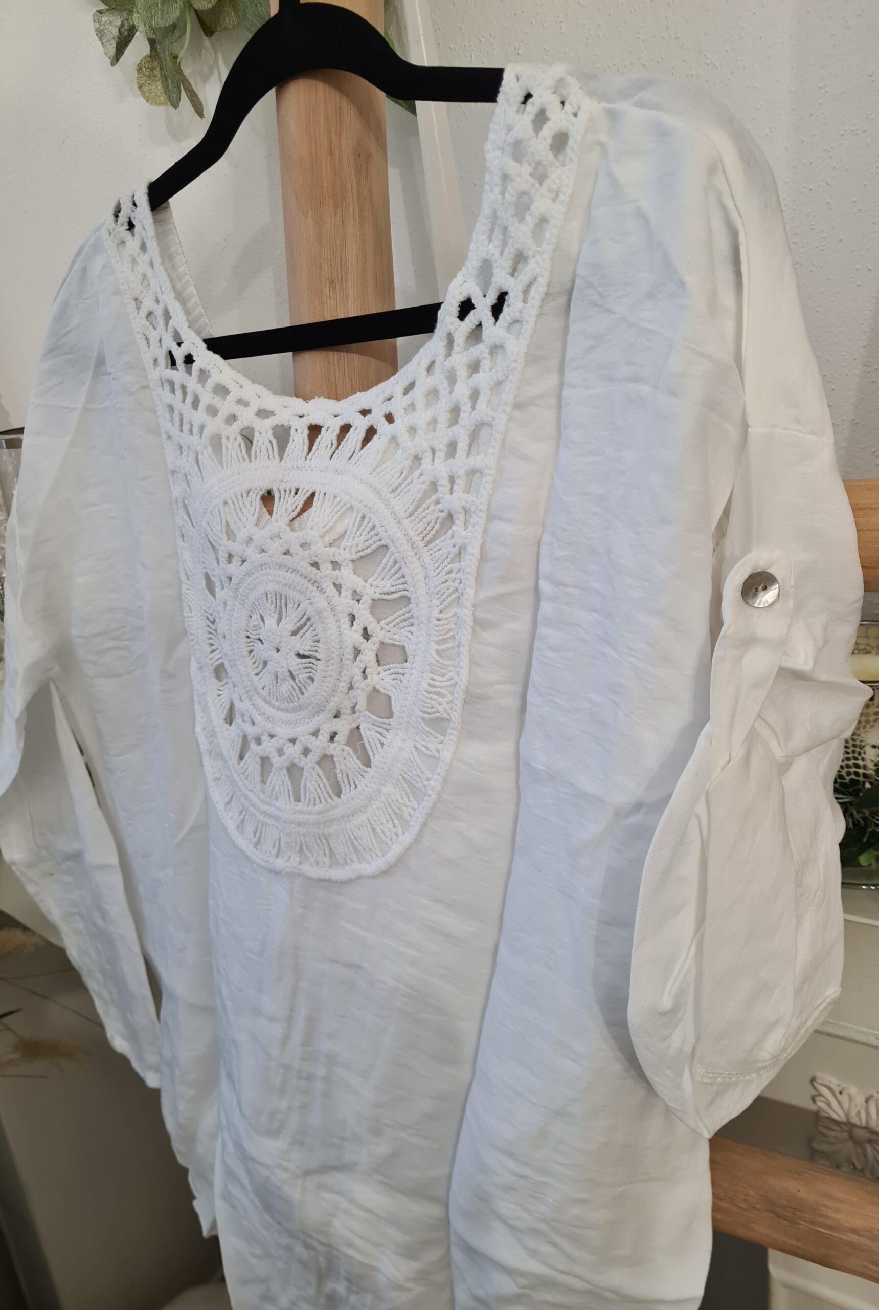 Bluse mit Spitze-Italienische Mode